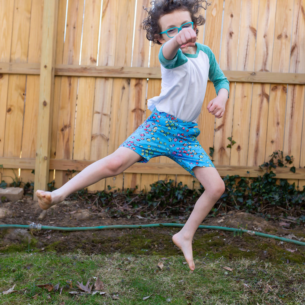 "Summer School" Rainbows of Fish Drawstring Shorts with Pockets