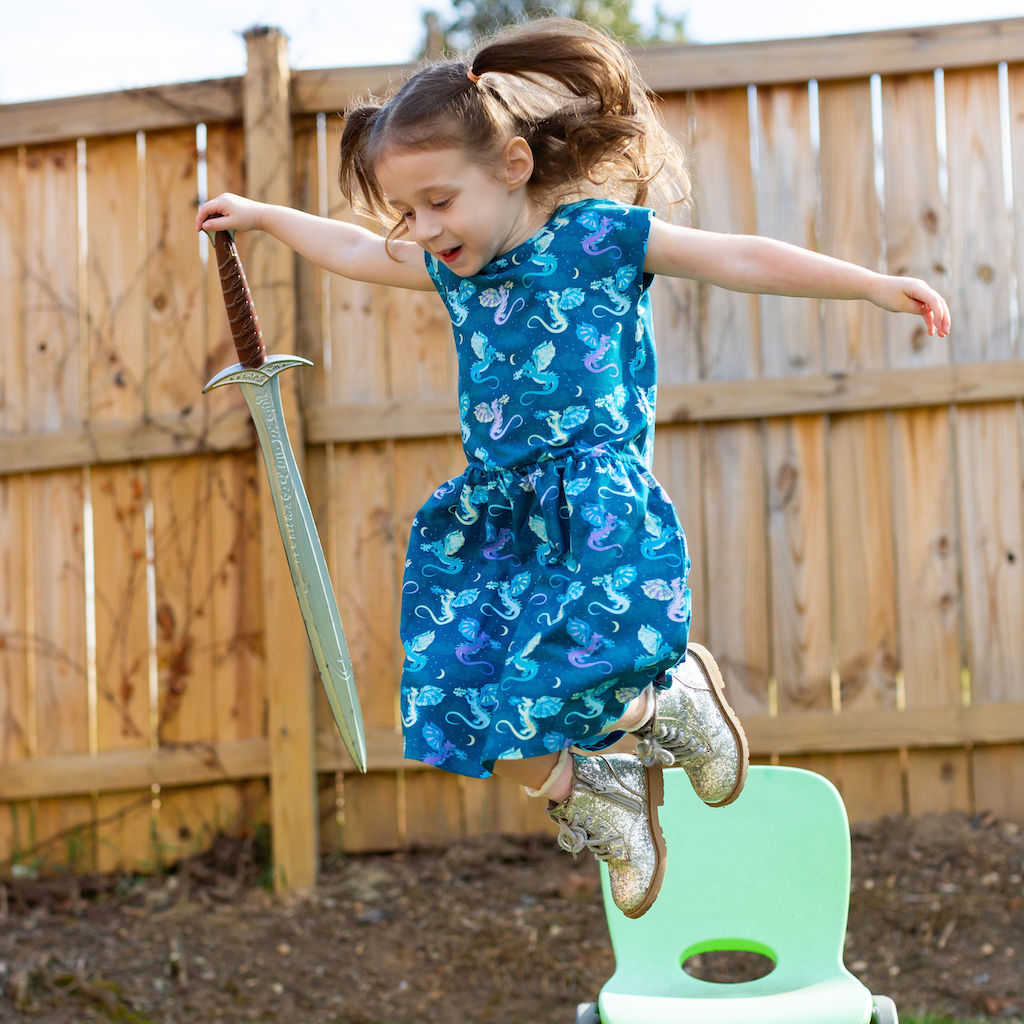 "Slay All Day" Dragons Cap Sleeve Dress with Pockets