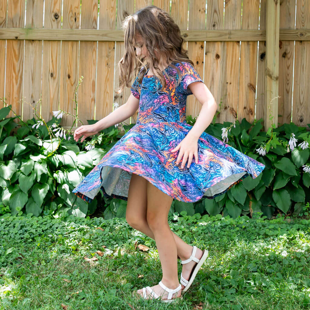 "Autumn Blaze" Dragons Super Twirler Dress with Pockets