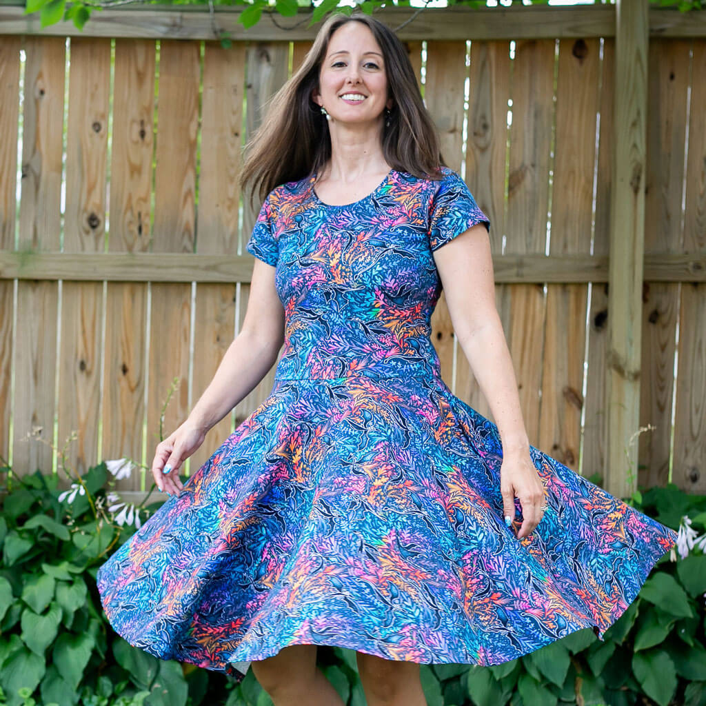 Adult "Autumn Blaze" Dragons Super Twirler Dress with Pockets