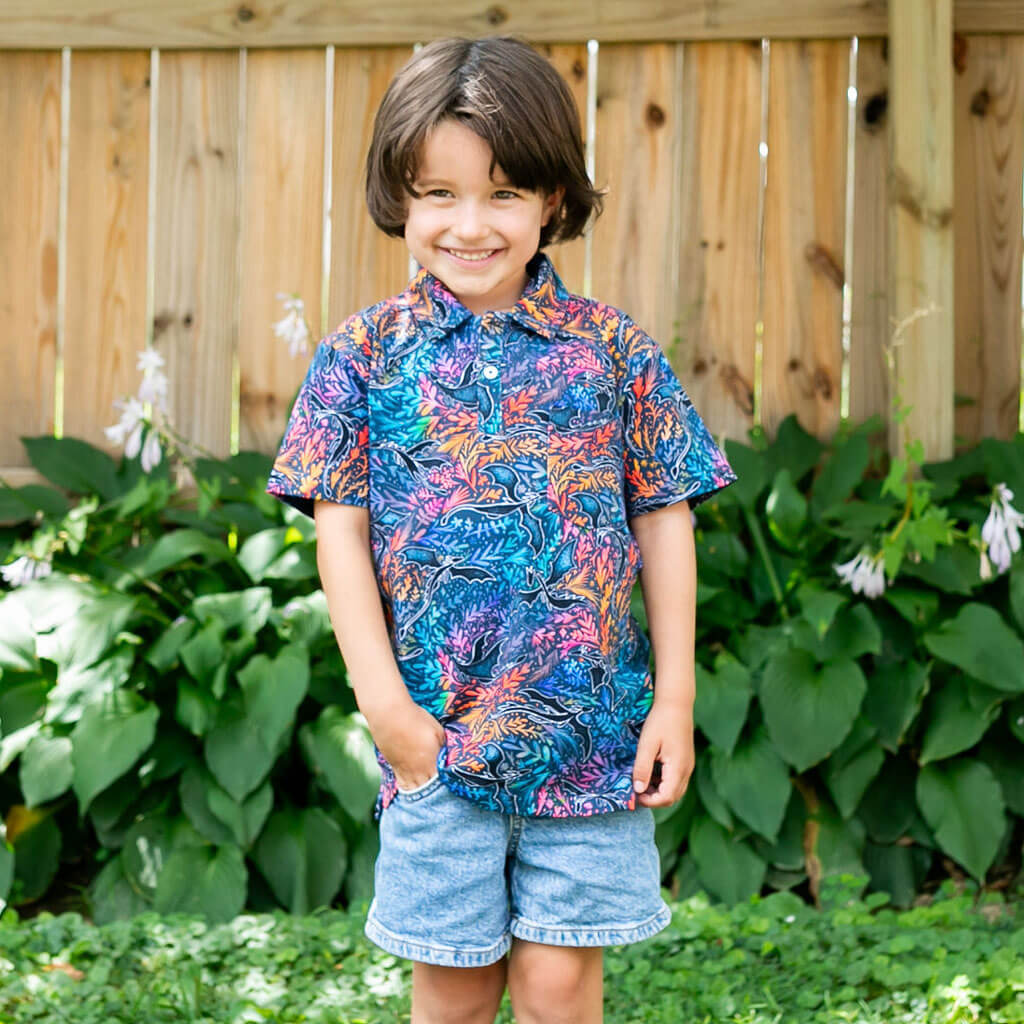 "Autumn Blaze" Dragons Short Sleeve Polo Shirt