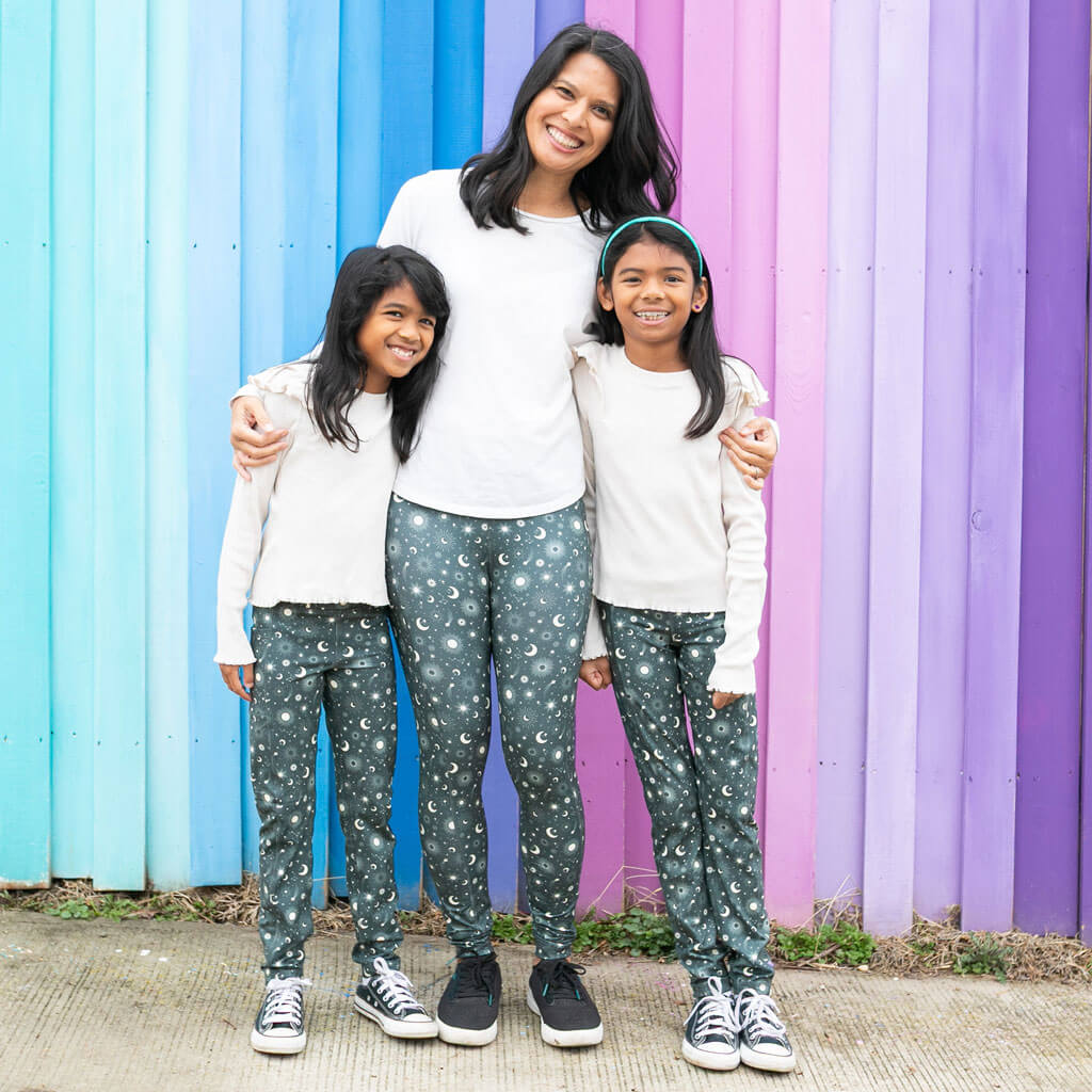 Adult "Space Case" Celestial Starbursts Leggings with Pockets