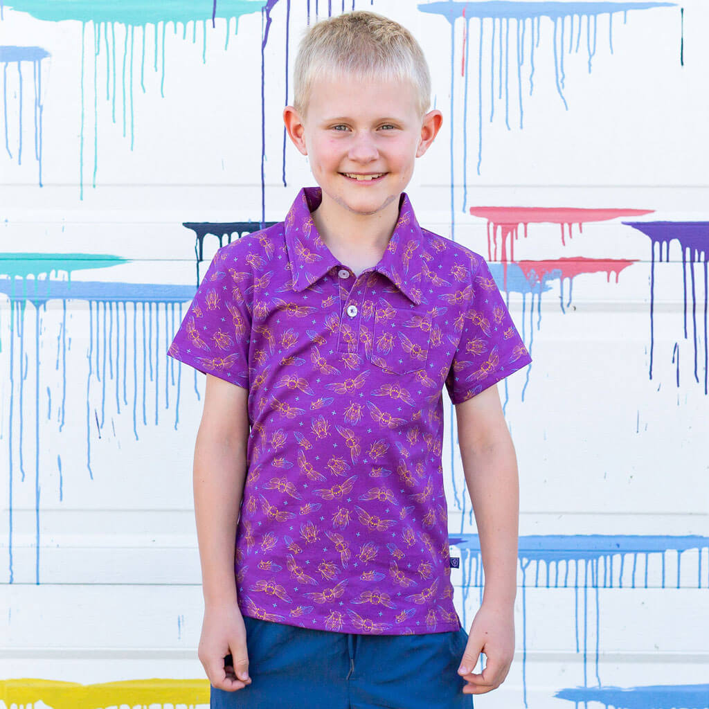 "Emergence" Cicadas Short Sleeve Polo Shirt