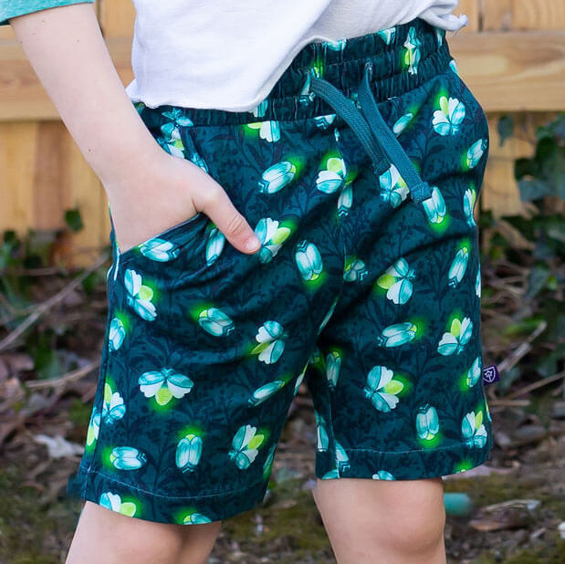 "Gotta Catch Em All" Fireflies Drawstring Shorts with Pockets
