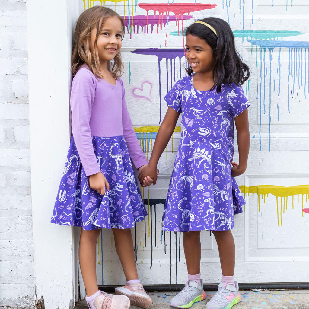 "Dinorama" Fossils Super Twirler Dress with Pockets