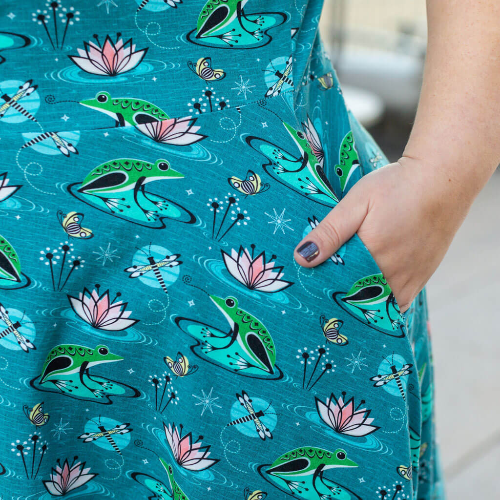 Adult Frogs Super Twirler Dress with Pockets