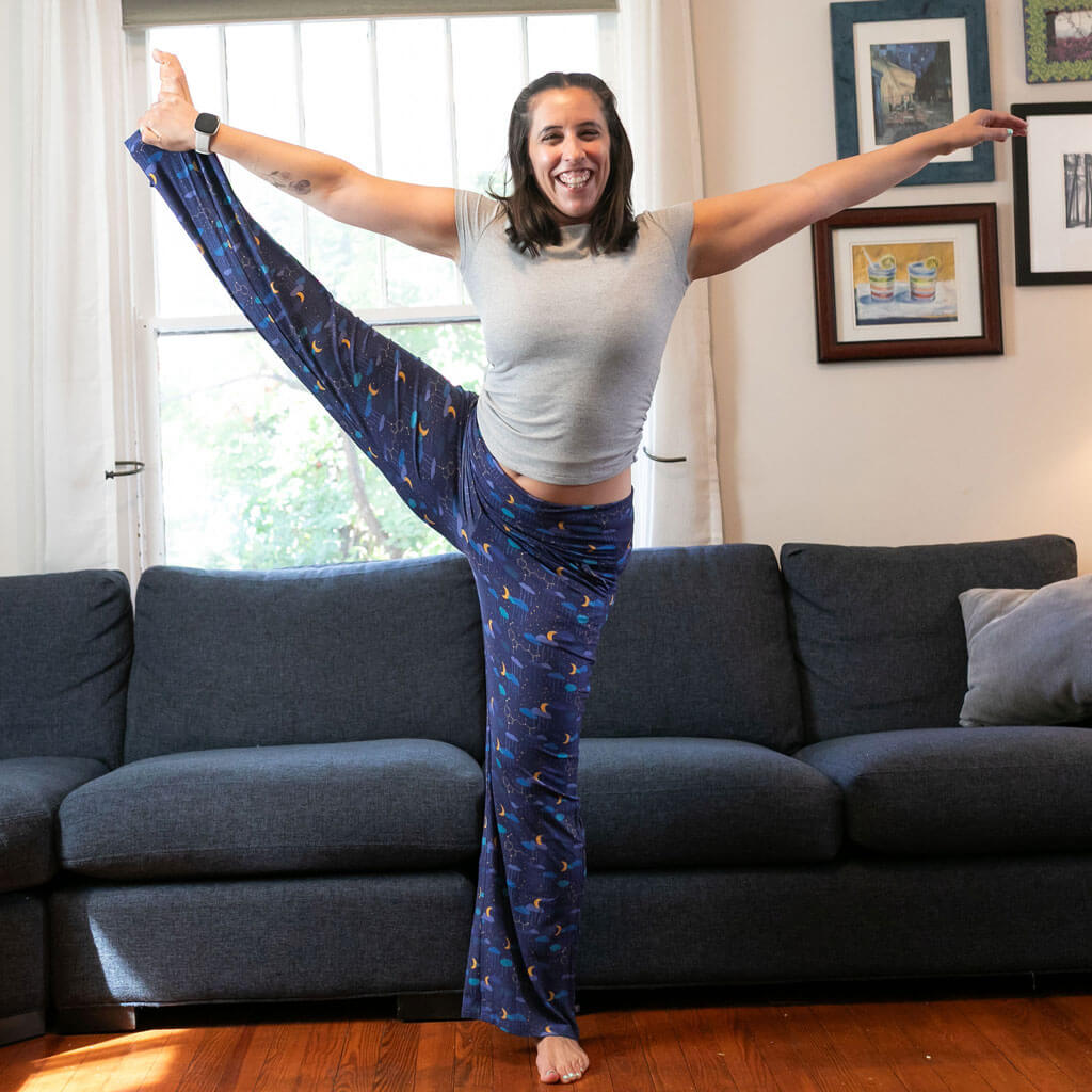 Adult "Goodnight Molecule" Sleepy Melatonin Foldover Straight Leg Lounge Pants with Pockets