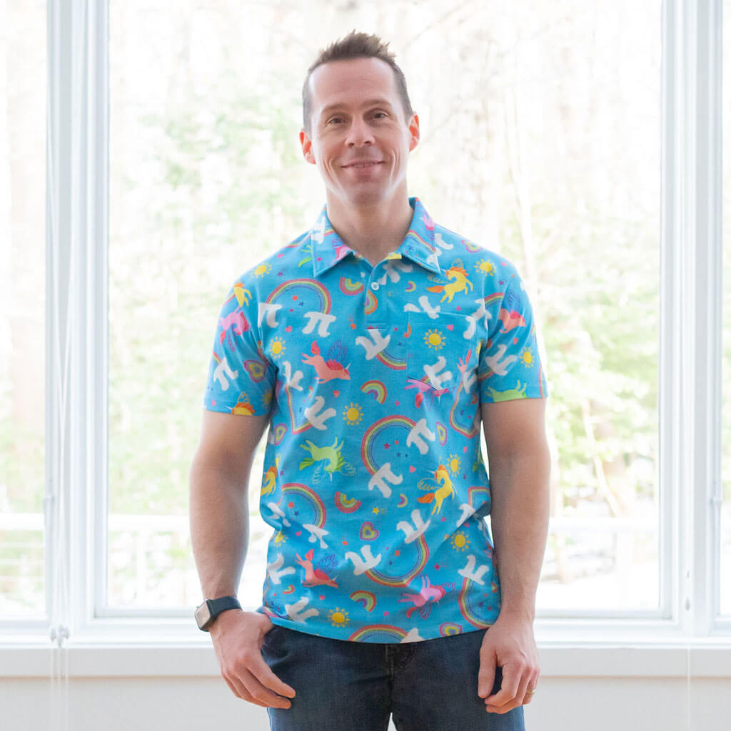 Adult "On Cloud Pi" Math Short Sleeve Polo Shirt