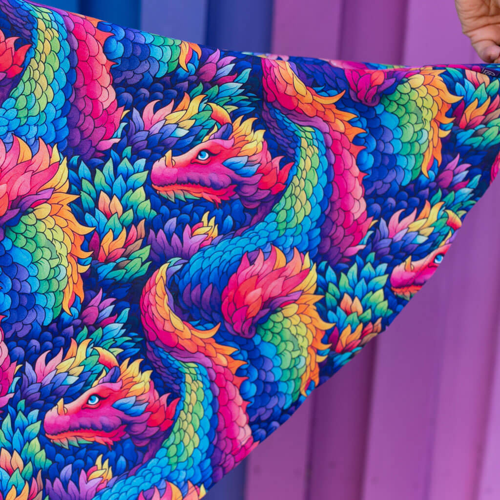 Adult Rainbow Scales Dragons Super Twirler Dress with Pockets