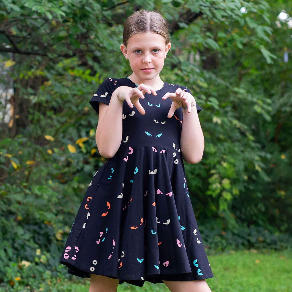 "Jeepers Creepers" Spooky Eyes Super Twirler Dress with Pockets