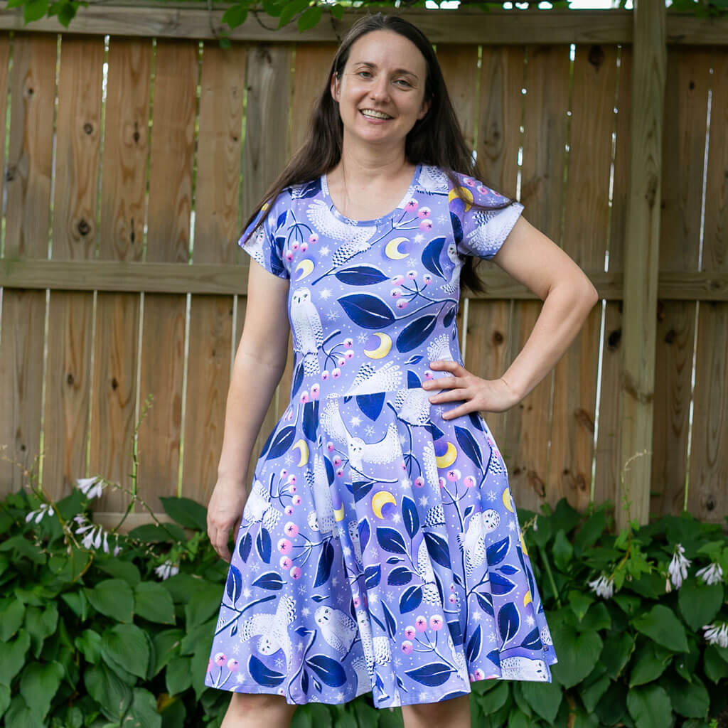 Adult "Hoot Couture" Snowy Owls Super Twirler Dress with Pockets
