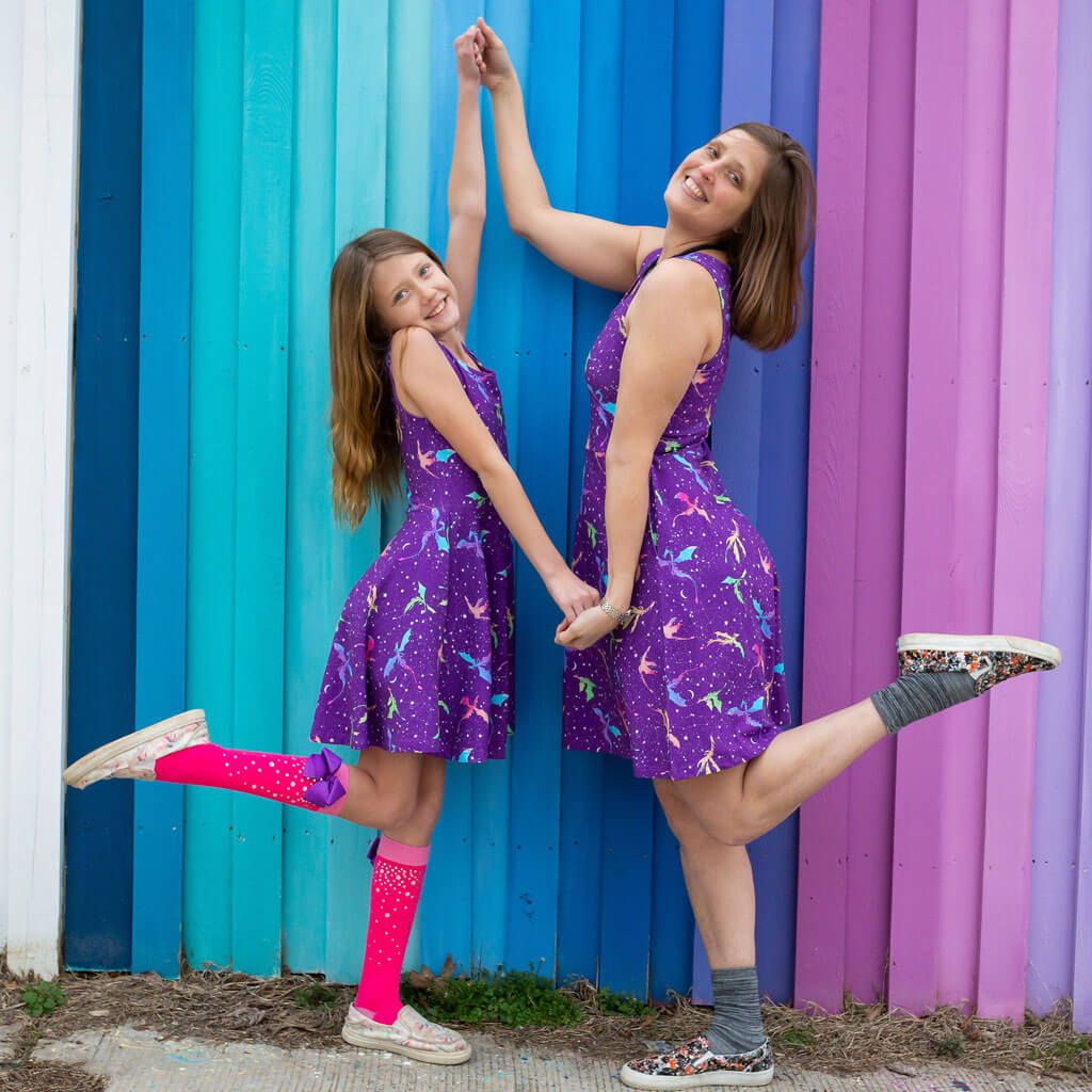 "Star Fire" Stellar Dragons Sleeveless Play Dress with Pockets