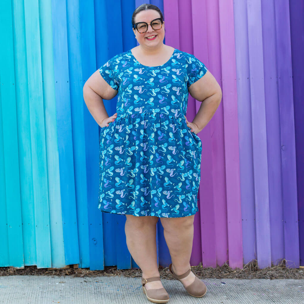 Adult "Slay All Day" Dragons Cap Sleeve Dress with Pockets