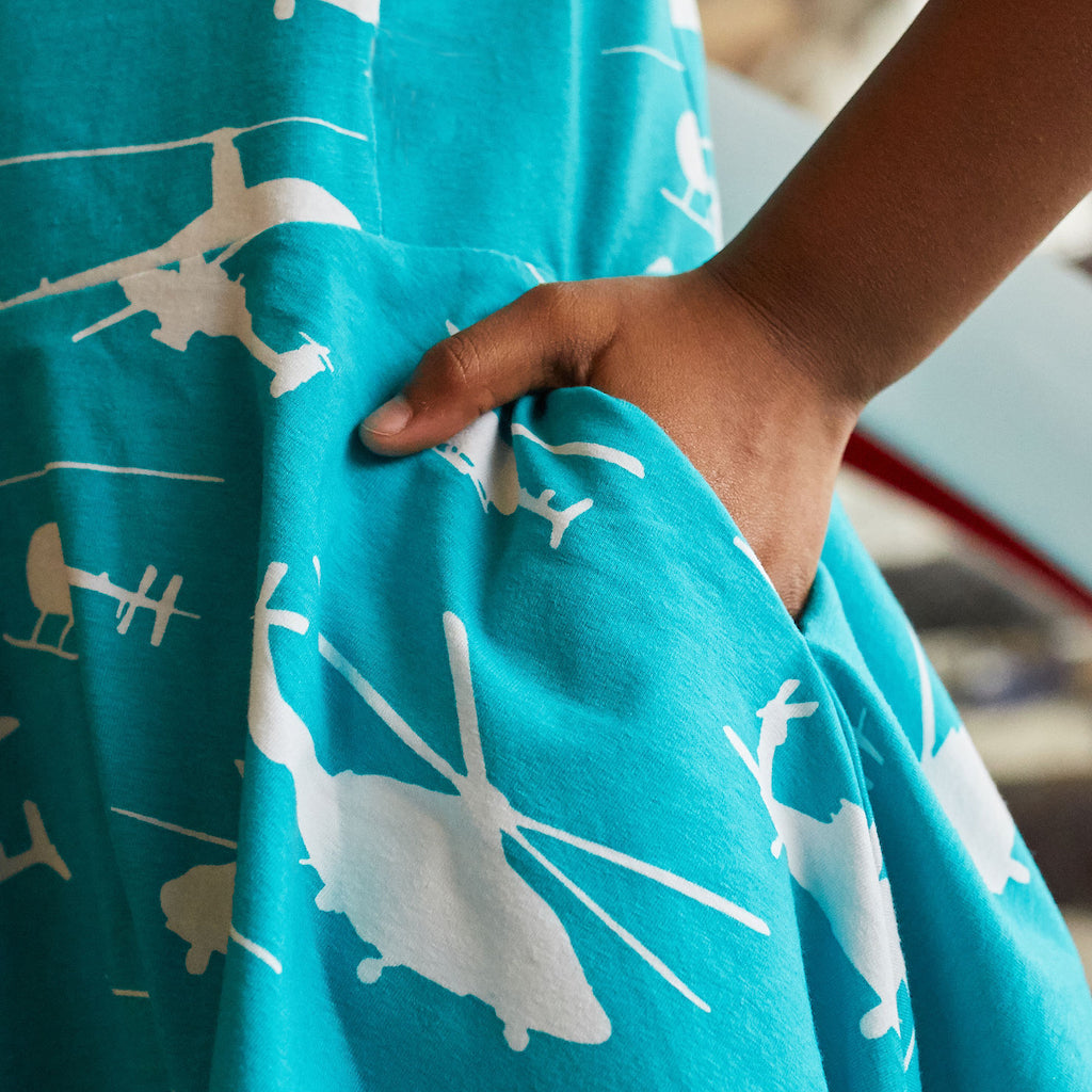 Helicopters Skater Play Dress with Pockets