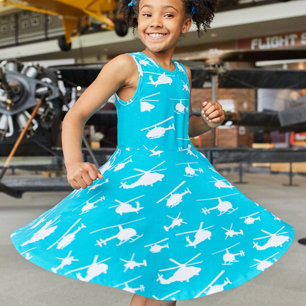 Helicopters Skater Play Dress with Pockets