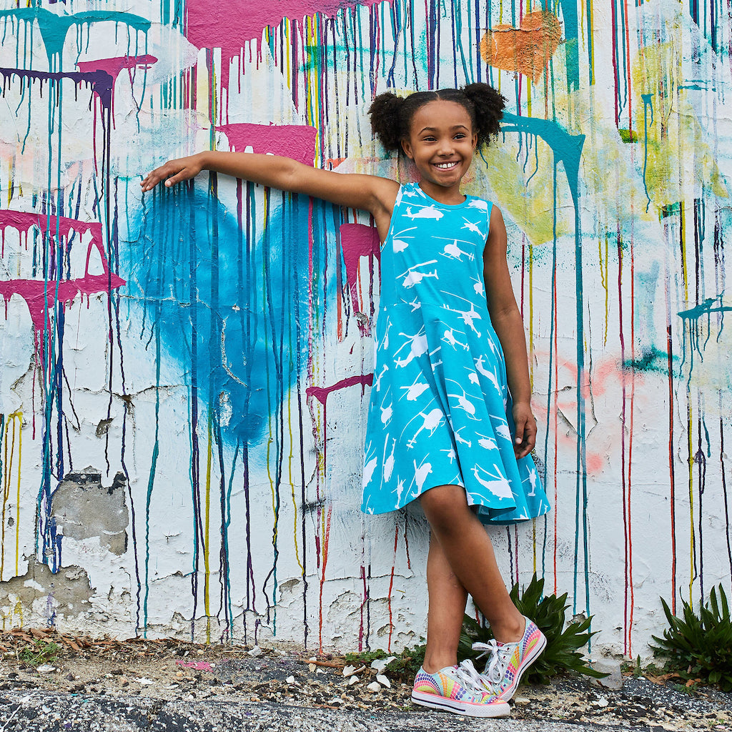 Helicopters Skater Play Dress with Pockets