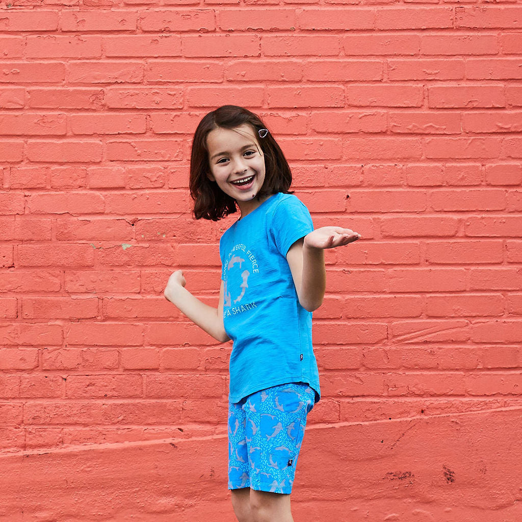 “Fiercely Jaw-some” Sharks Shorts with Pockets