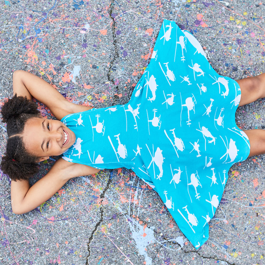 Helicopters Skater Play Dress with Pockets