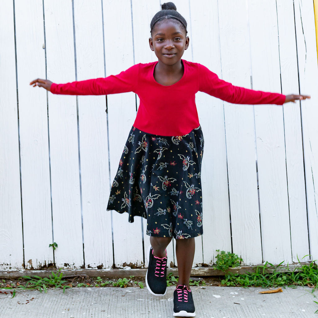 "Fire Flight" Dragons Super Twirler Dress with Pockets