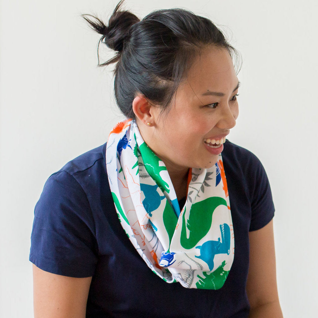 "Mesozoic Mischief" Dinosaurs Infinity Scarf