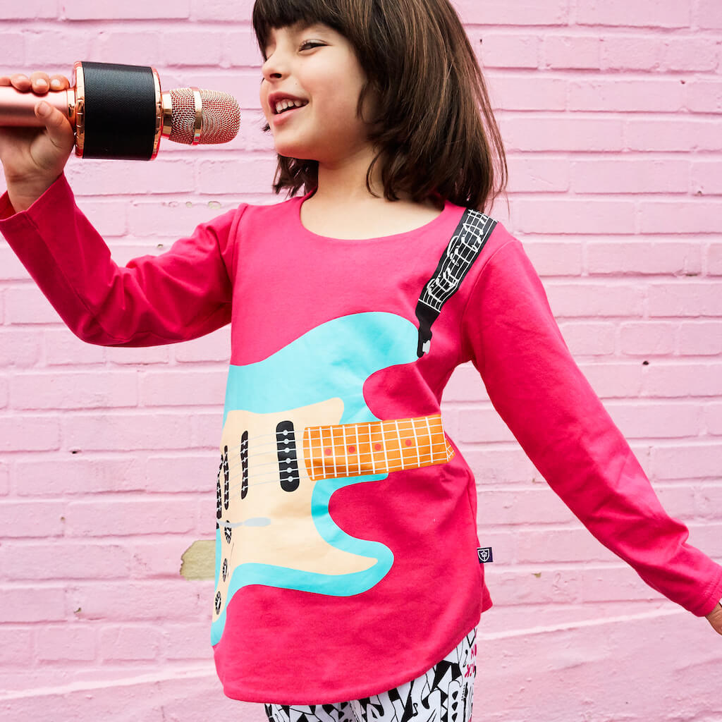 Electric Guitar Rocker Long Sleeve Tunic Shirt