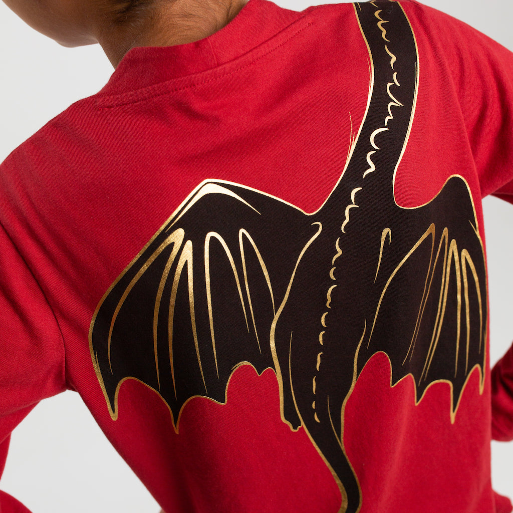 Fierce Shoulder Dragon Long Sleeve Tunic Shirt