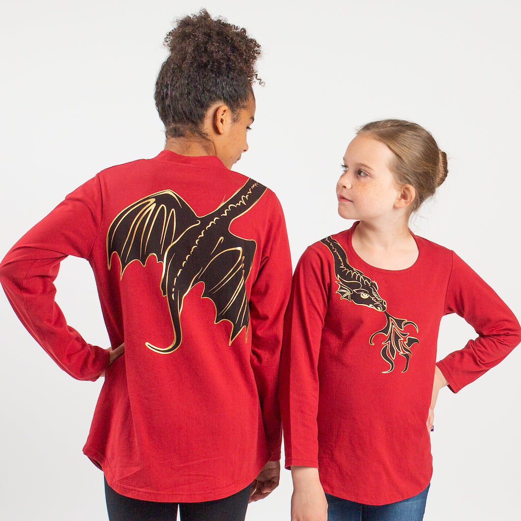 Fierce Shoulder Dragon Long Sleeve Tunic Shirt