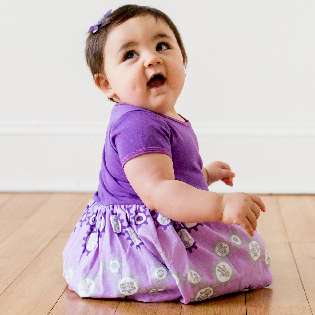 "Sparklebots" Robots Snapsuit Dress