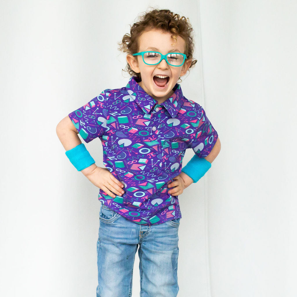 "Saved by the Pi" Totally 80s Math Short Sleeve Polo Shirt