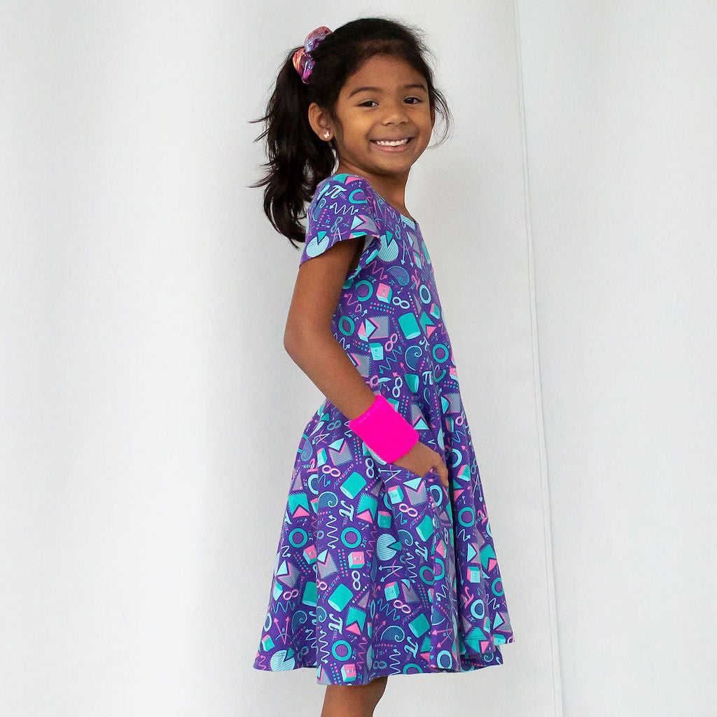 "Saved by the Pi" Totally 80s Math Super Twirler Dress with Pockets