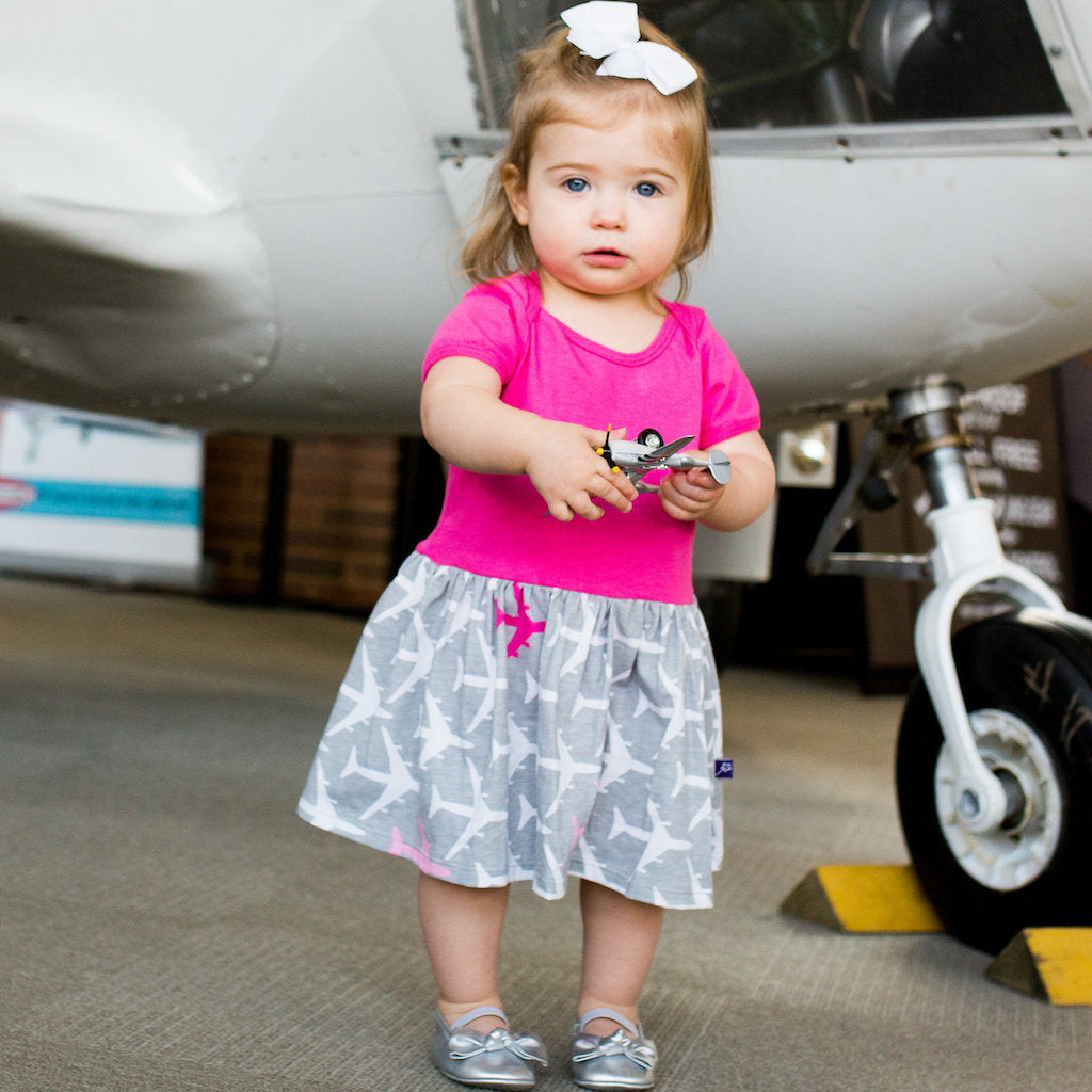 "AirHeart" Airplanes Infant Snapsuit Dress