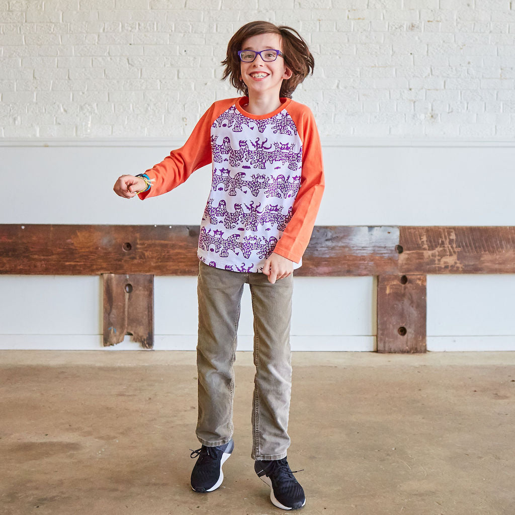 Math Monsters Long Sleeve Raglan Shirt