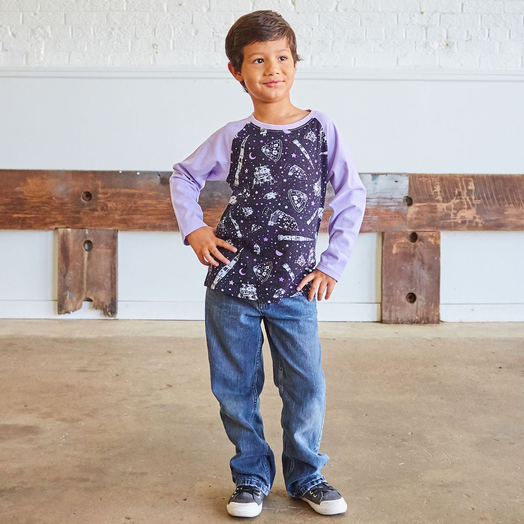 Moon Landing Long Sleeve Raglan Shirt