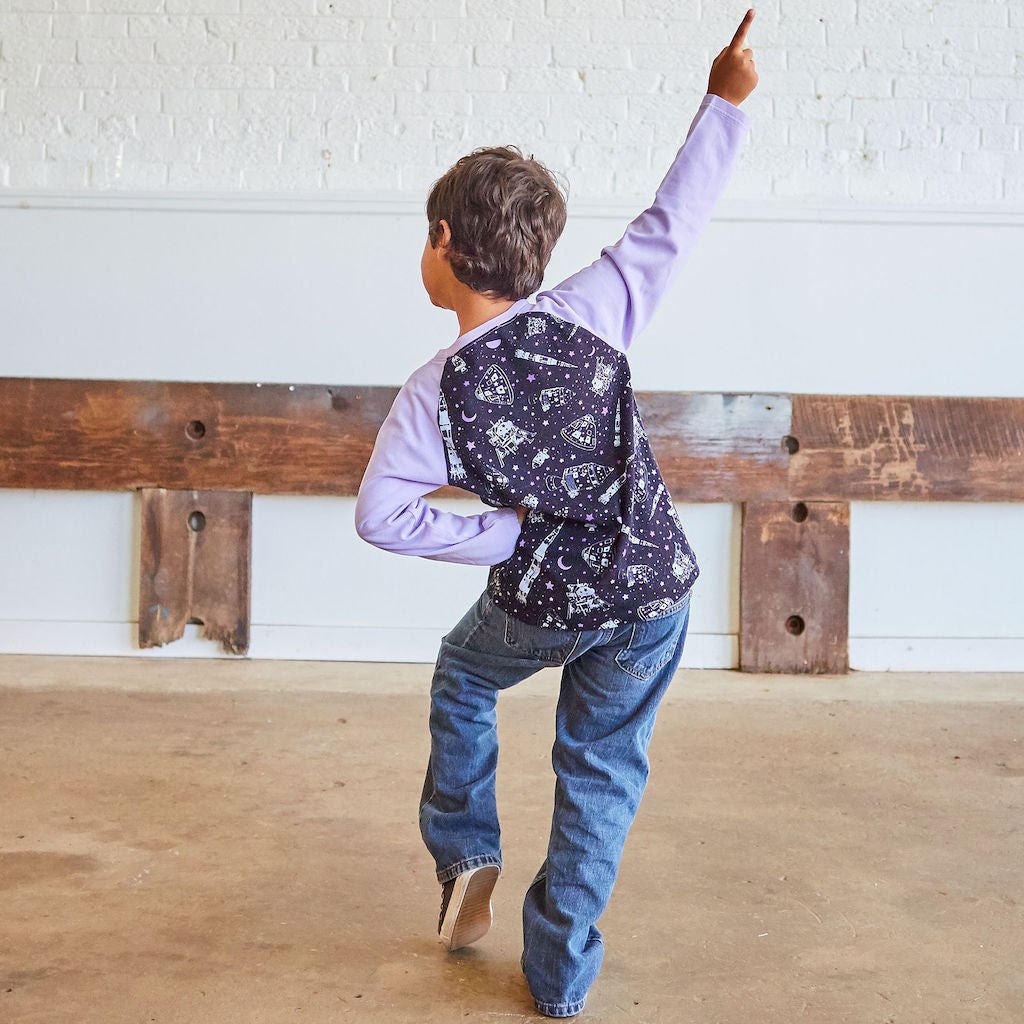Moon Landing Long Sleeve Raglan Shirt