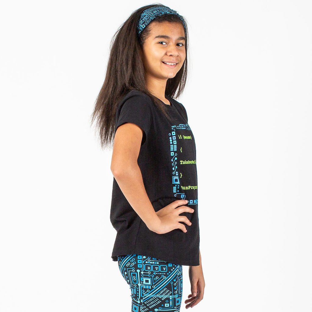 “If Awesome, Take Over World” Computer Programming Youth T-Shirt