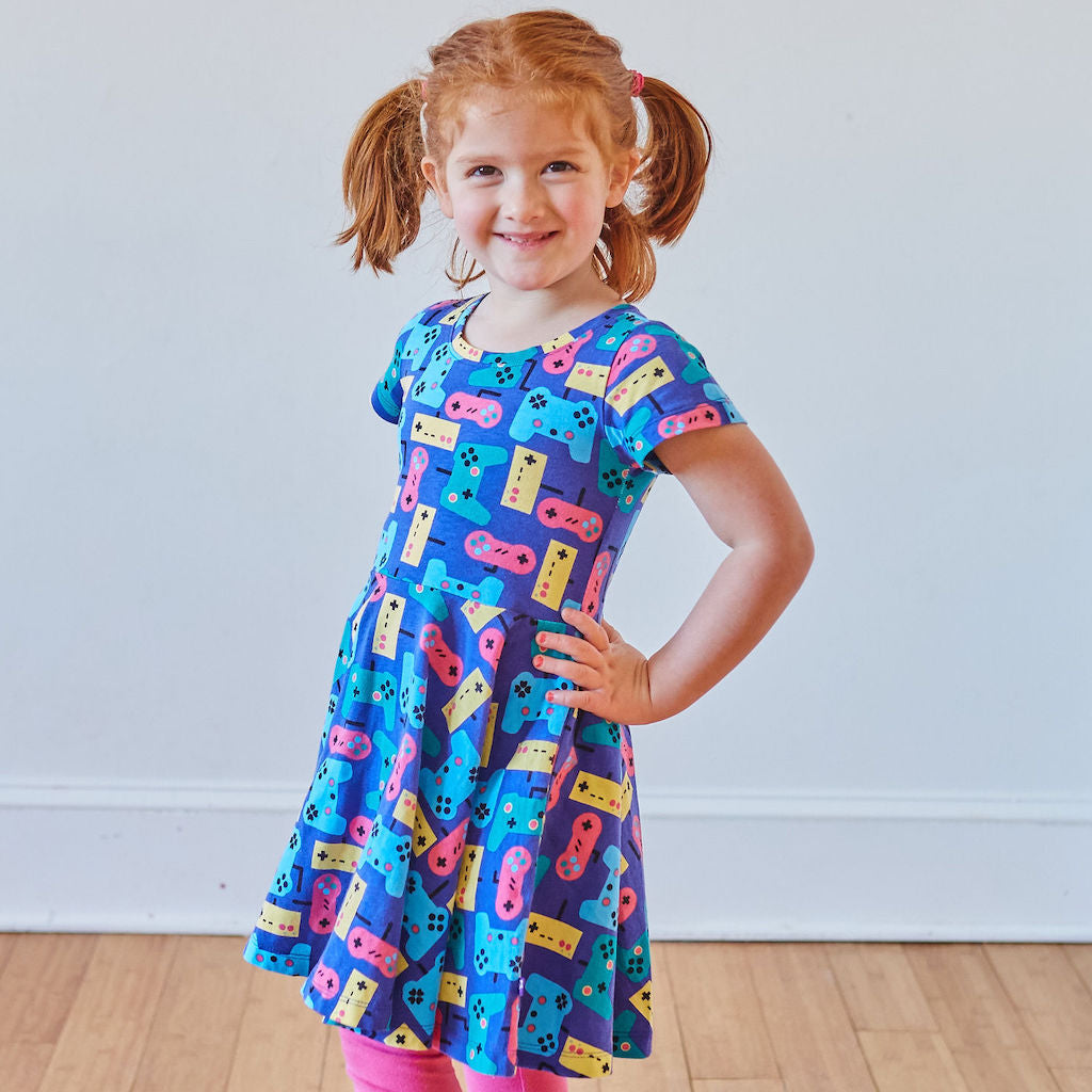 "Control Chic" Video Games Short Sleeve Super Twirler Dress