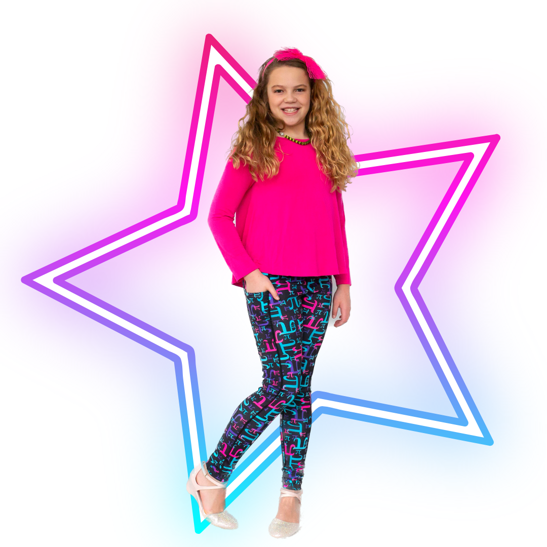 "Pi in the Night Sky" Athletic Leggings with Pockets