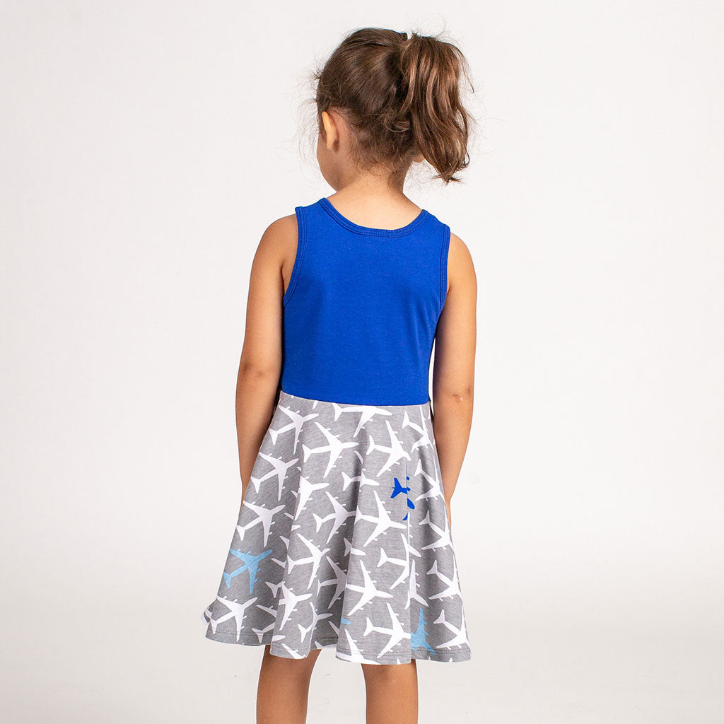 “True Blue” Airplanes Twirly Play Dress