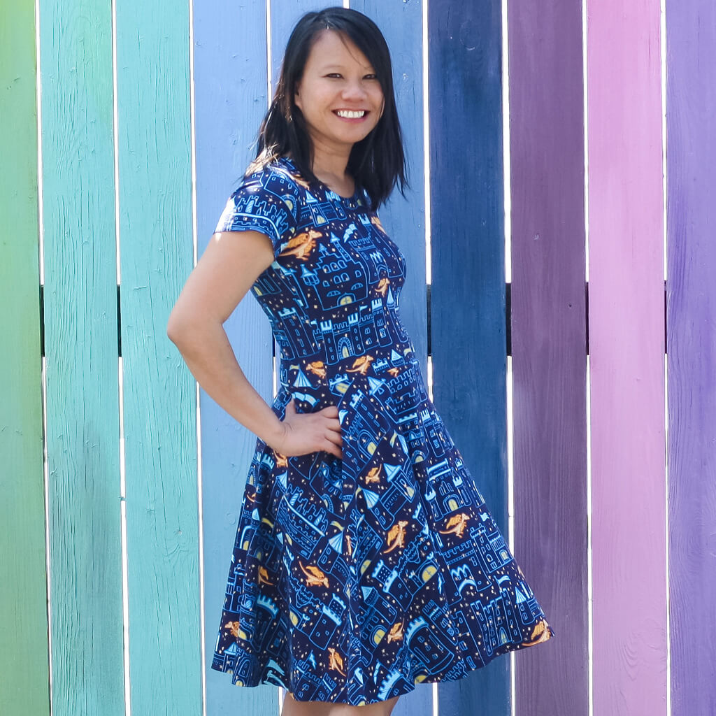 "Dragon's Keep" Adult Castles A-line Dress with Pockets