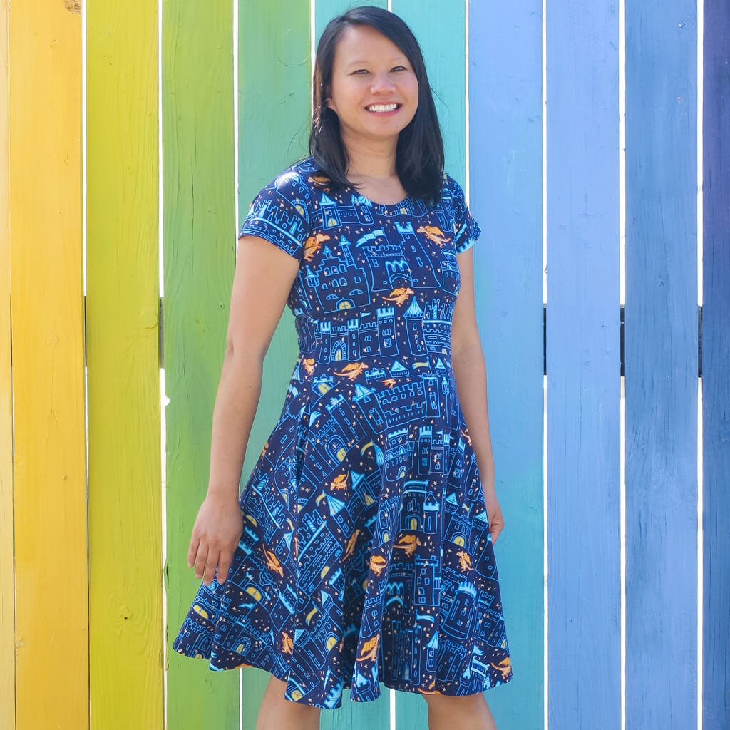 "Dragon's Keep" Adult Castles A-line Dress with Pockets