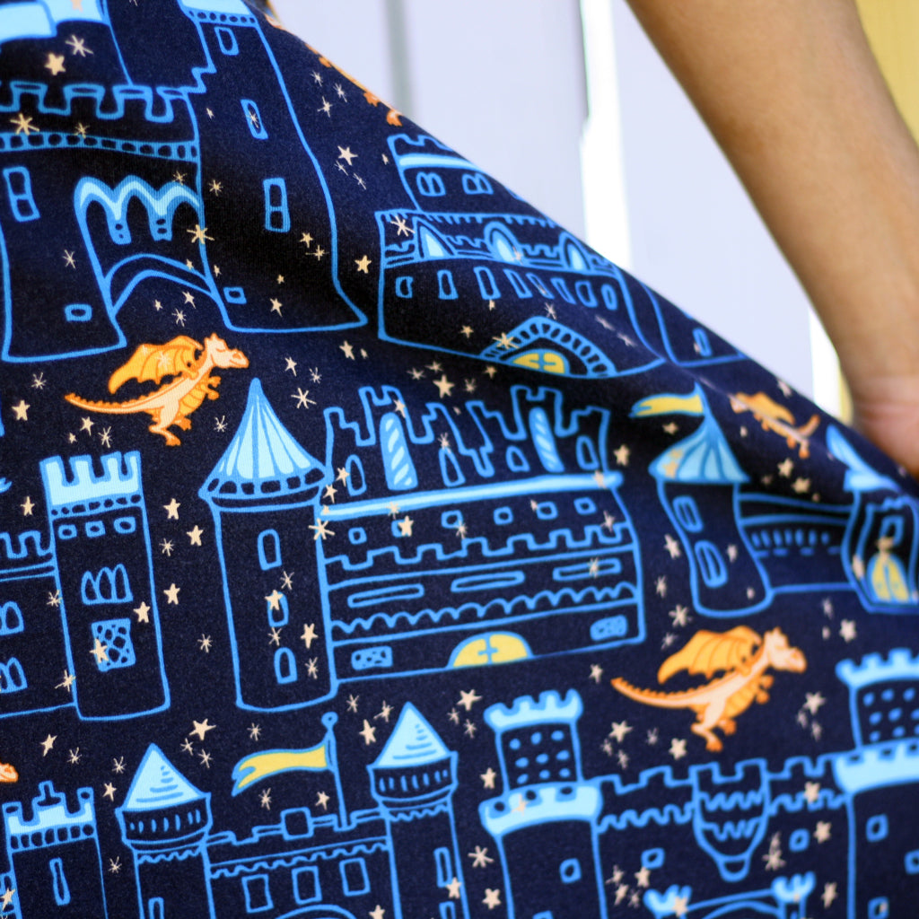 "Dragon's Keep" Adult Castles A-line Dress with Pockets