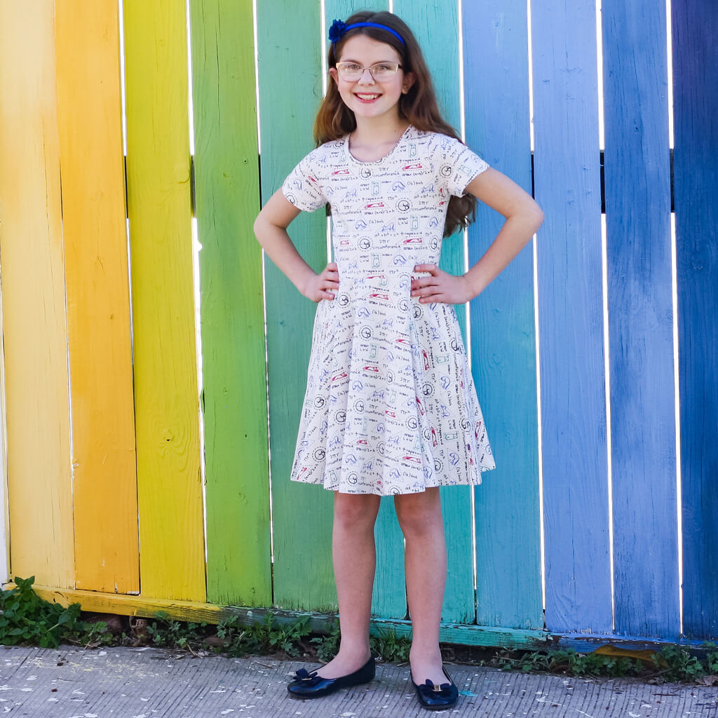 "Scratch Paper" Geometry Cats Super Twirler Dress with Pockets