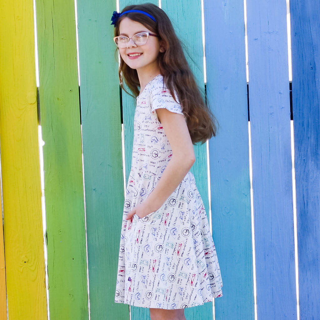 "Scratch Paper" Geometry Cats Super Twirler Dress with Pockets
