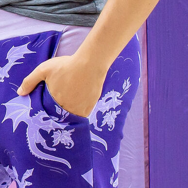 Adult "Purple Reign" Dragons Fuzzy Fleece Joggers with Pockets