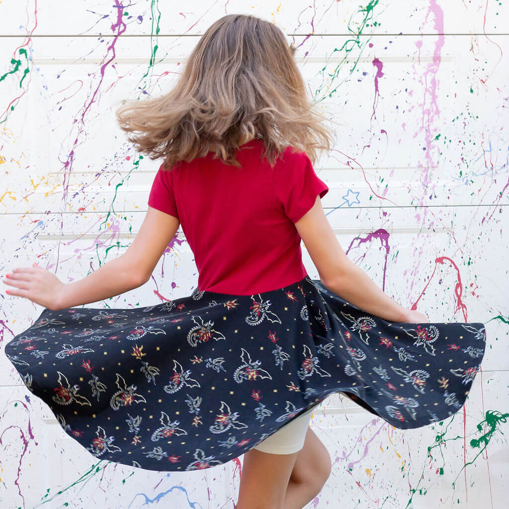 "Fire Flight" Dragons Super Twirler Dress with Pockets