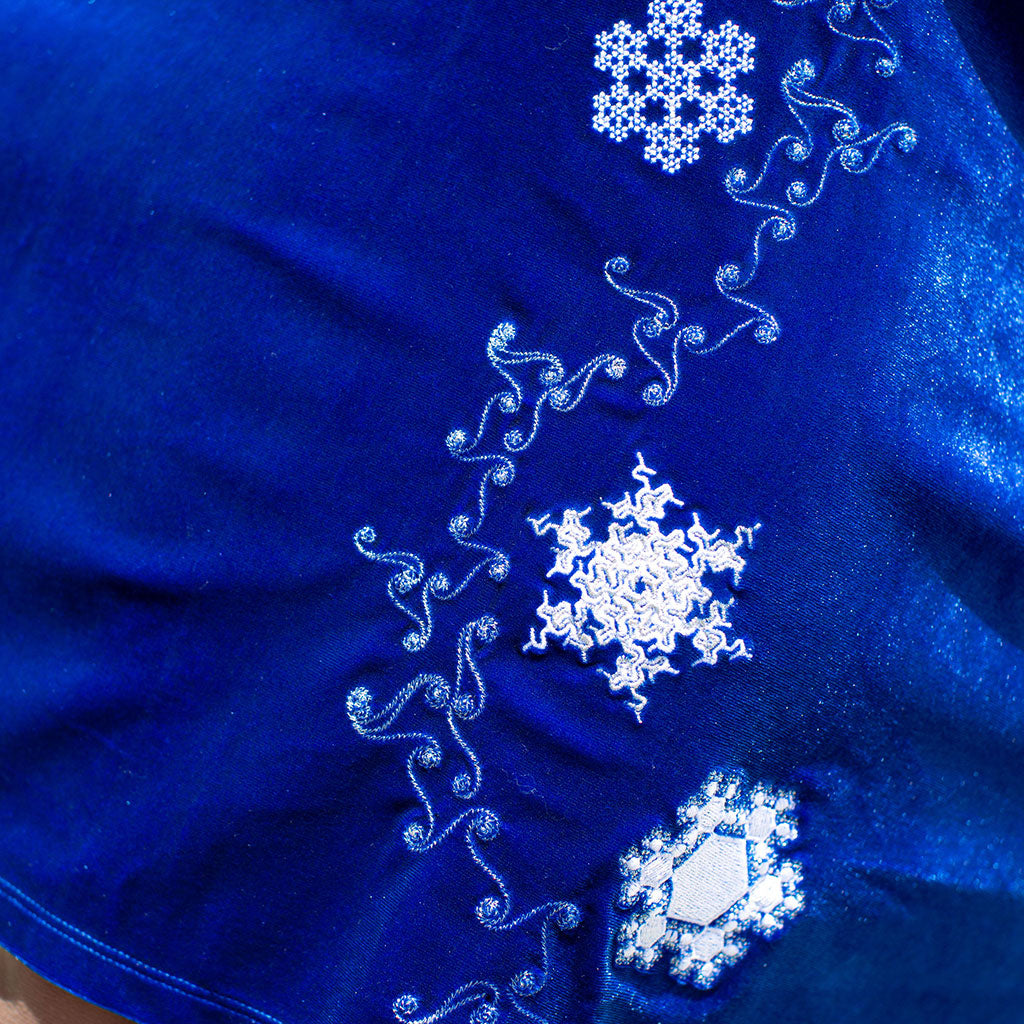 Frozen Fractals Ballerina Style Short Sleeve Dress with Pockets