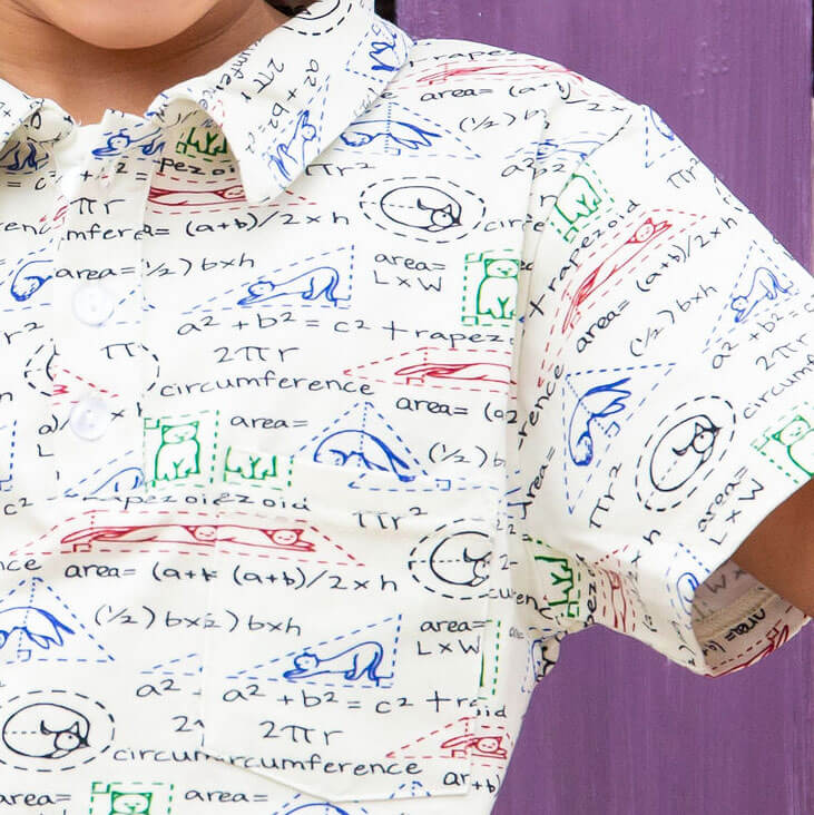 "Scratch Paper" Geometry Cats Short Sleeve Polo Shirt