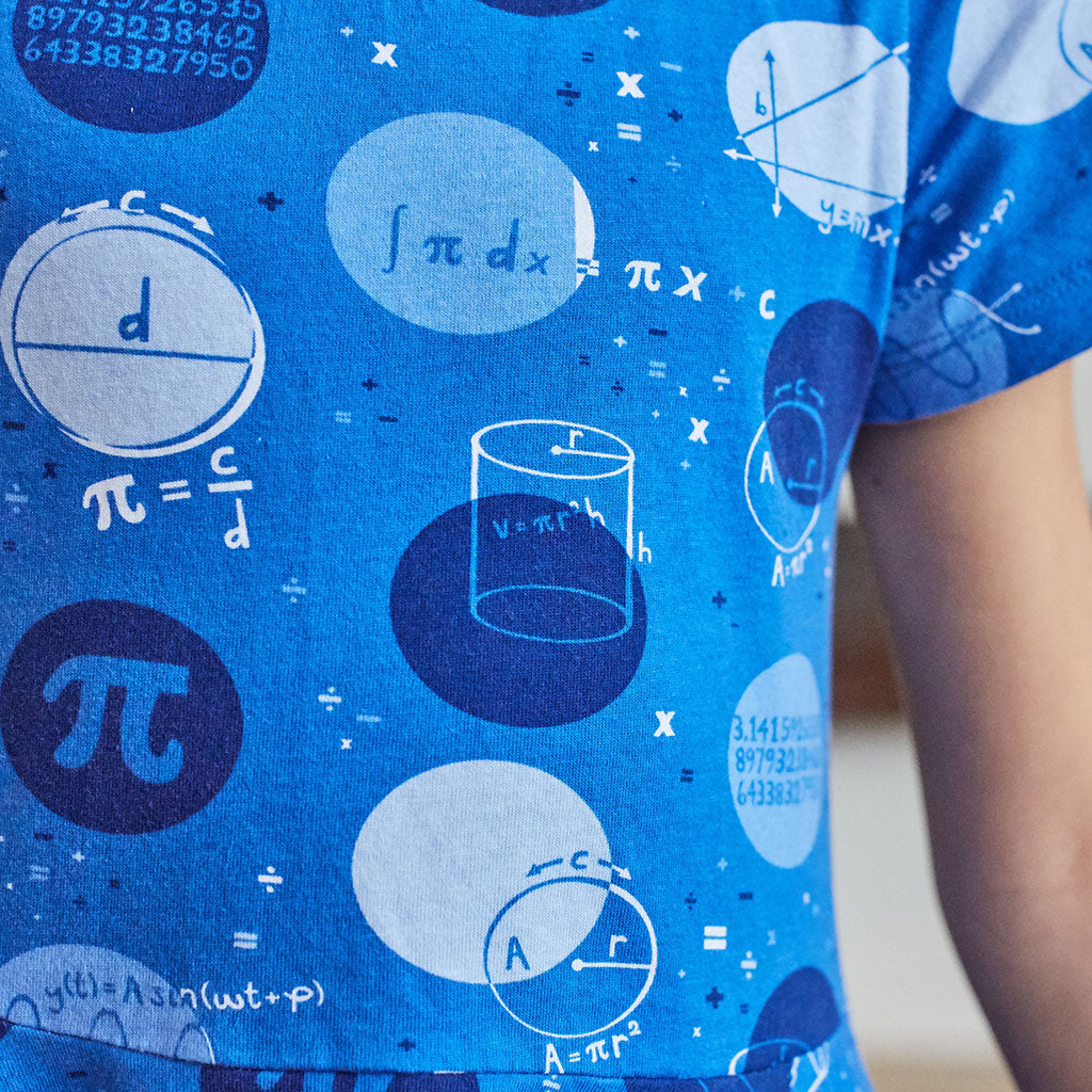 "Blueberry Pi" Math Dots Short Sleeve Super Twirler Dress
