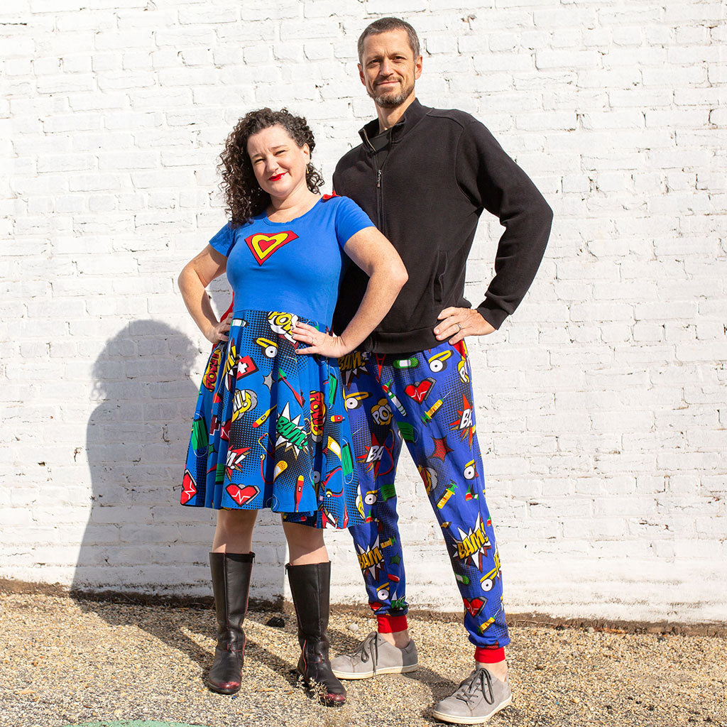 "Superheart" Medical Superheroes Short Sleeve Adult Super Twirler with Cape