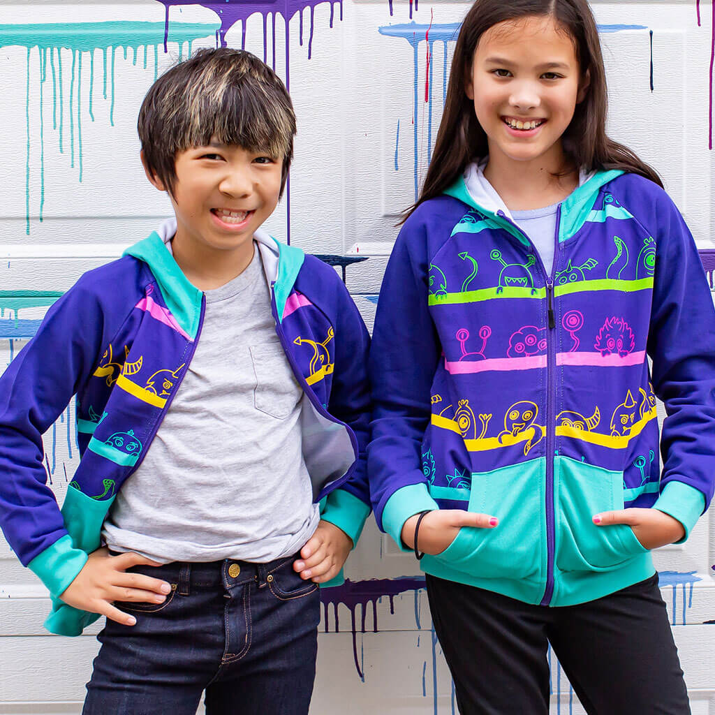 Happy Little Monsters French Terry Pocket Hoodie